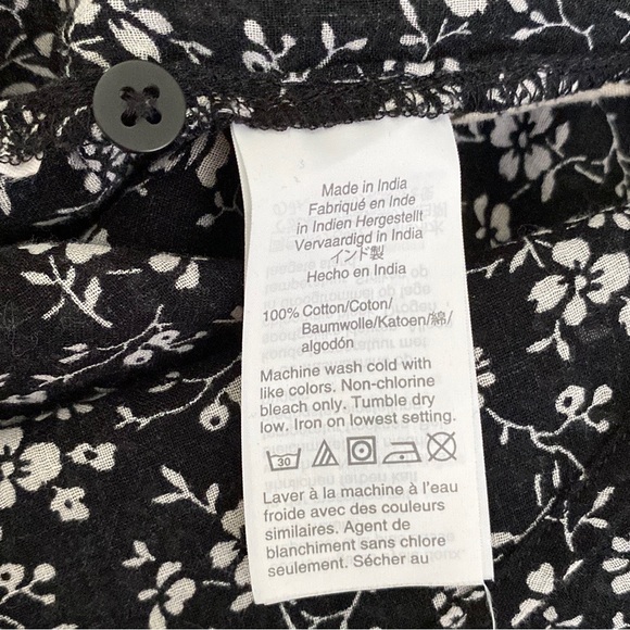 ⚡️$10⚡️Madewell | Black/White Branch Floral Mix Meadow Cotton Blouse Sz Small - Picture 11 of 14